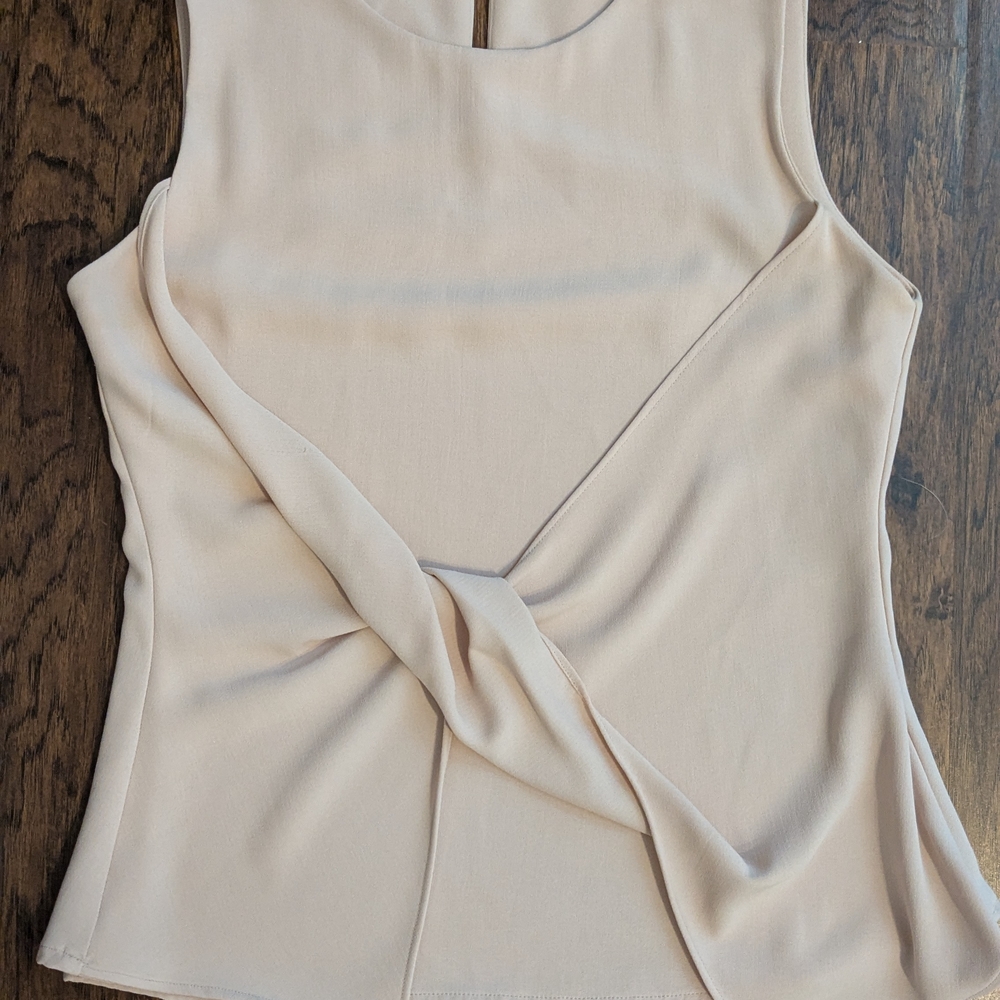 Zara Light PinkTwist-Front Sleeveless Blouse